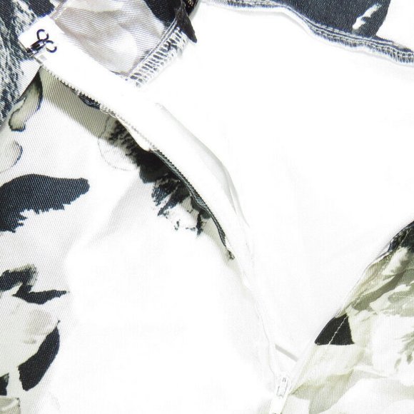 Black Gray Floral Circle Skirt,Zip Back,Crinoline - Picture 8 of 9